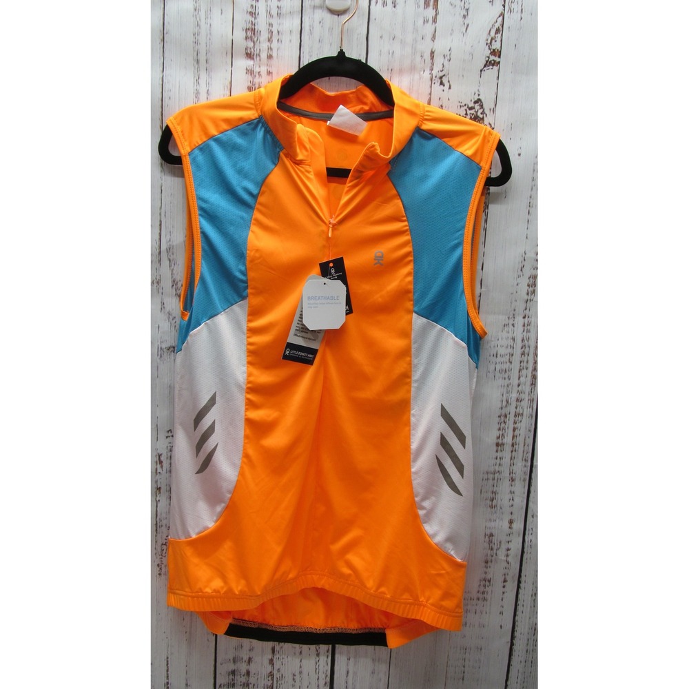 Little Donkey Andy Women's Cycling Vest Sleeveless Breathable Orange Blue L